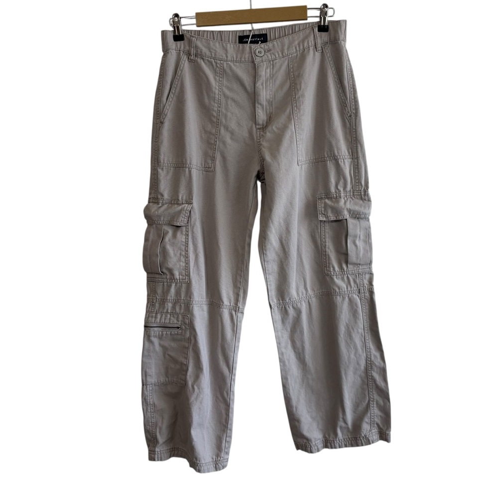 Aeropostale Size Medium Short Gray Cargo Baggy Relaxed Jeans Y2K Retro Boho